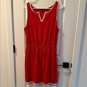 Tommy Hilfiger Red Tank Dress with White Trim